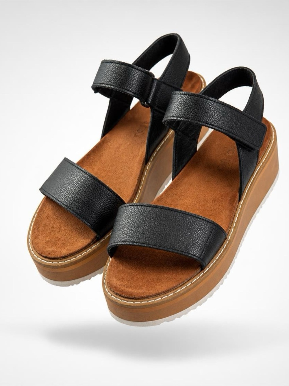 Naot Black Platform Slingback Sandals with Tan Footbed size 40/9.5